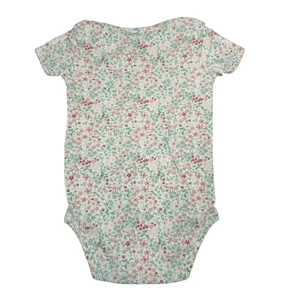 Carter's Bodysuit Matching Outfit Bundle Baby Girl Flowers Pink 6-9 Months